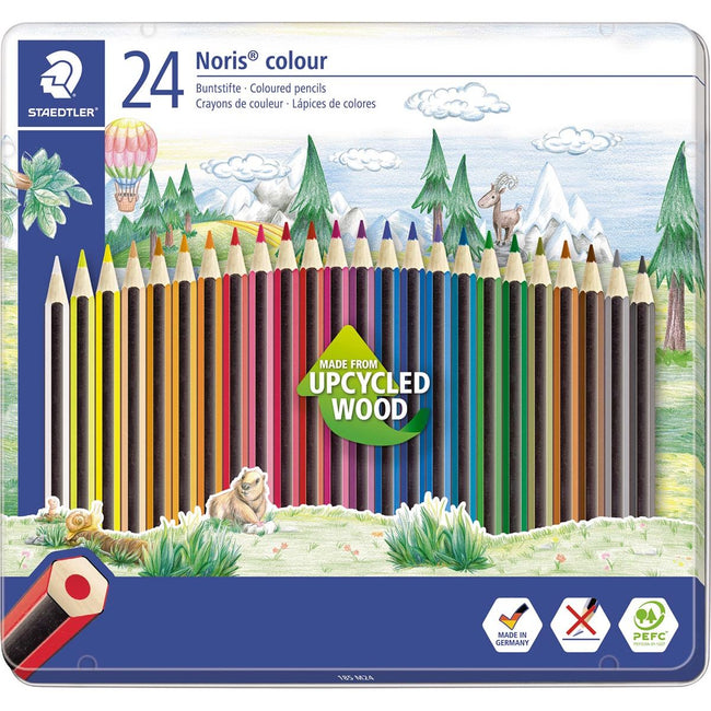 Staedtler - crayons colorés Staedler Couleur de noris, boîte en métal 24 pièces