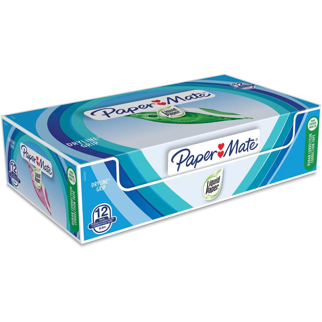 Paper Mate - rodillo corrector Dryline Grip, caja de 12 piezas
