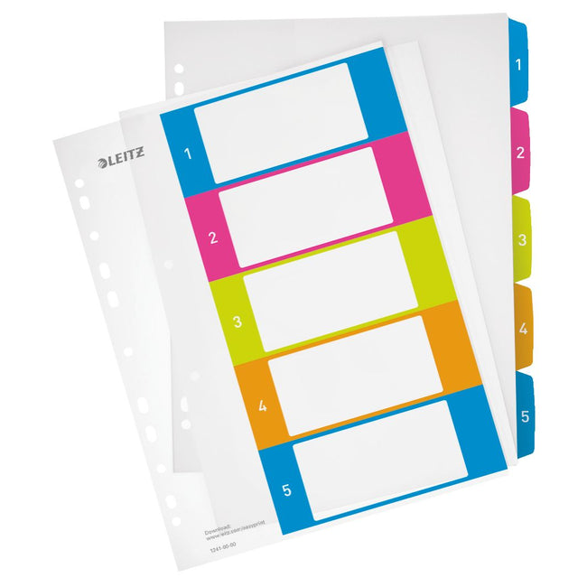 Leitz - Tab WOW A4+ 11 agujeros 1-5 PP surtido