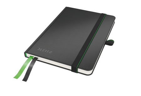 Leitz - Cuaderno completo, tamaño A6, tapa dura, rayas, negro