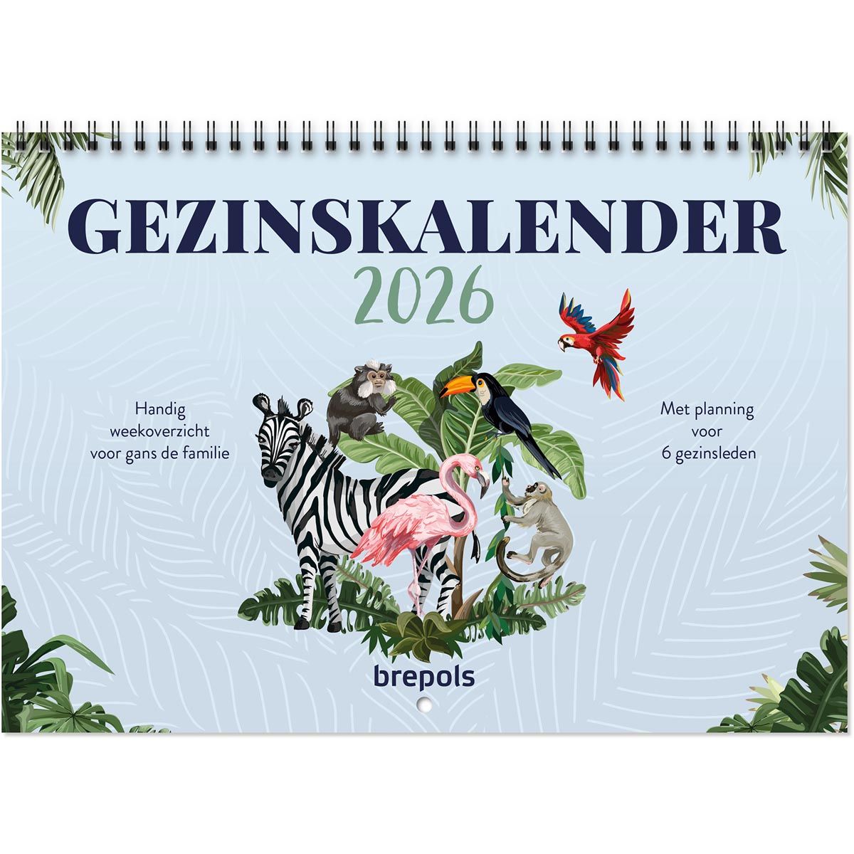 Brepols - family calendar weekly overview, Dutch, 2026