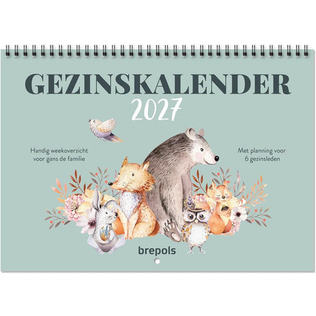 Brepols - panoramica settimanale del calendario familiare, olandese, 2026