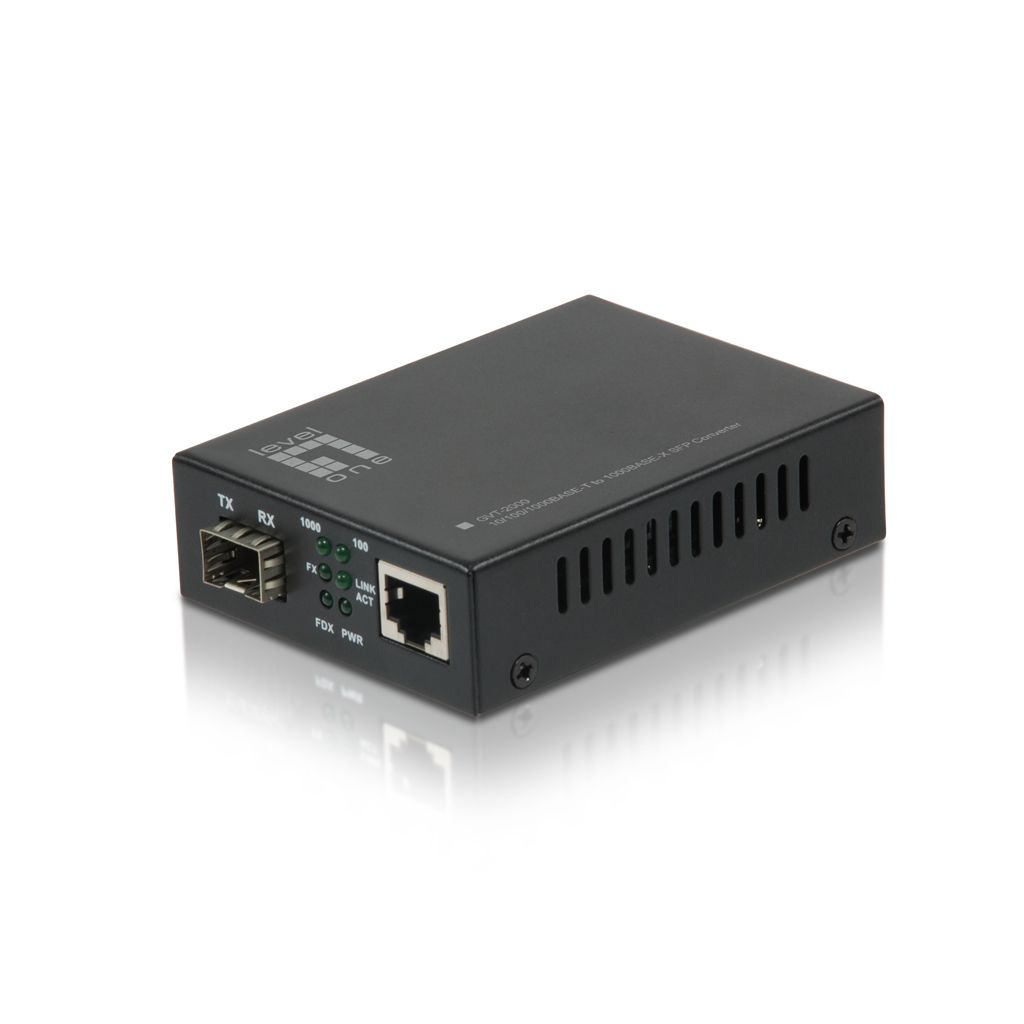 LEVEL ONE -  LevelOne GVT-2000 netwerk media converter 1000 Mbit/s Multimode Zwart