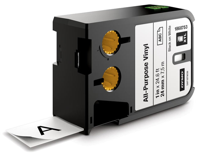 Dymo - XTL e ft 24 mm, black on white, vinyl
