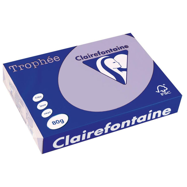 Clairefontaine -  Trophée gekleurd papier, A4, 80 g, 500 vel, lila