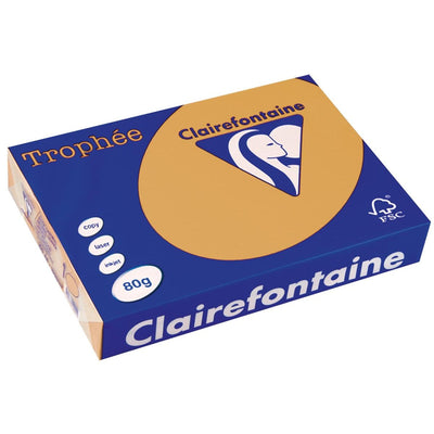 Clairefontaine - Trophée colored paper, A4, 80 g, 500 sheets, mocha brown