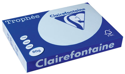 Clairefontaine - Trophée tel, papier coloré, A3, 80 g, 500 feuilles, bleu azur