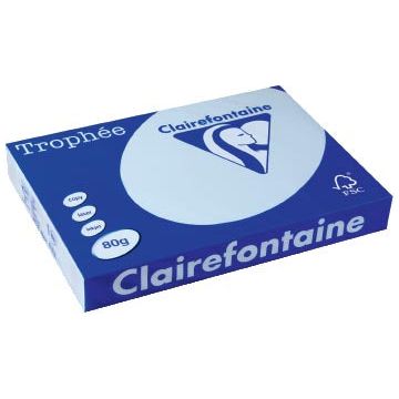 Clairefontaine - Trophée tel, gekleurd papier, A3, 80 g, 500 vel, azuurblauw