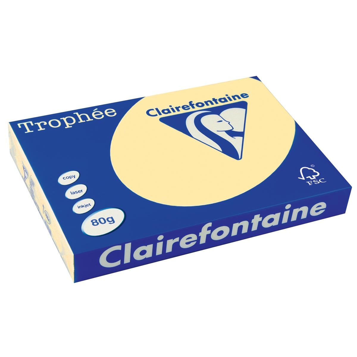Clairefontaine -  Trophée tel, gekleurd papier, A3, 80 g, 500 vel, kanariegeel