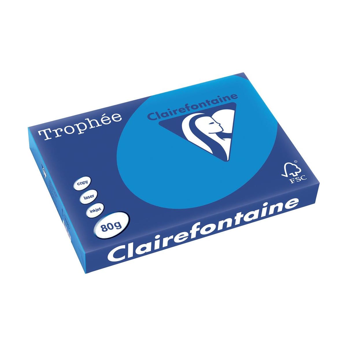 Clairefontaine - Trophée Intens, gekleurd papier, A3, 80 g, 500 vel, turkoois