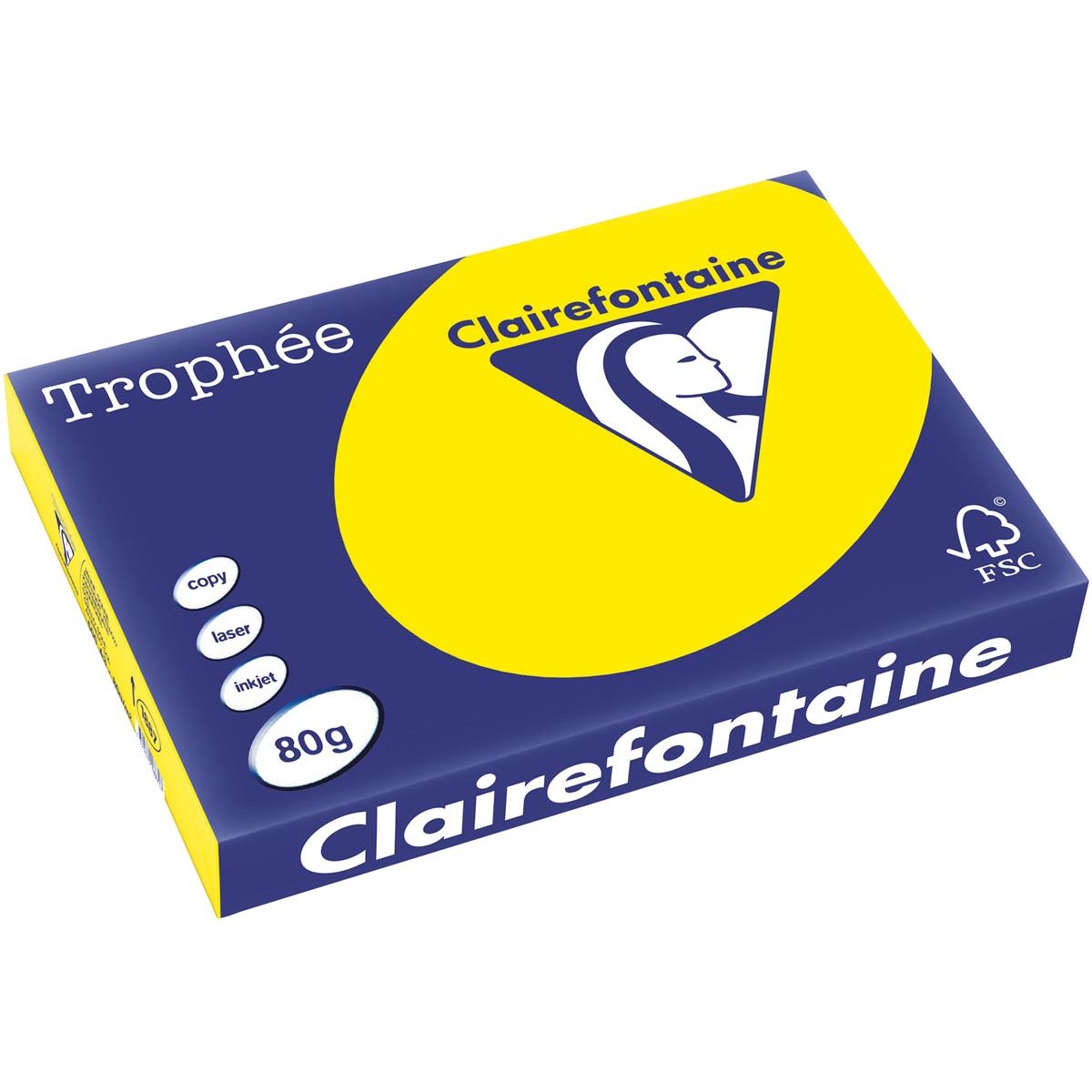 Clairefontaine - Trophée Intens, gekleurd papier, A3, 80 g, 500 vel, zonnegeel