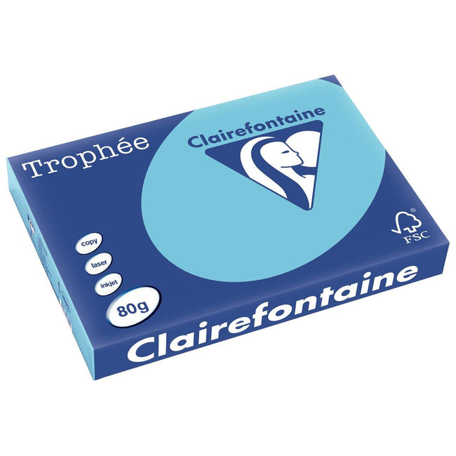 Clairefontaine - Trophée tel, gekleurd papier, A3, 80 g, 500 vel, helblauw