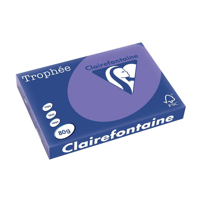 Clairefontaine - Troprophe Intens, Colored Paper, A3, 80 g, 500 feuille, Violet