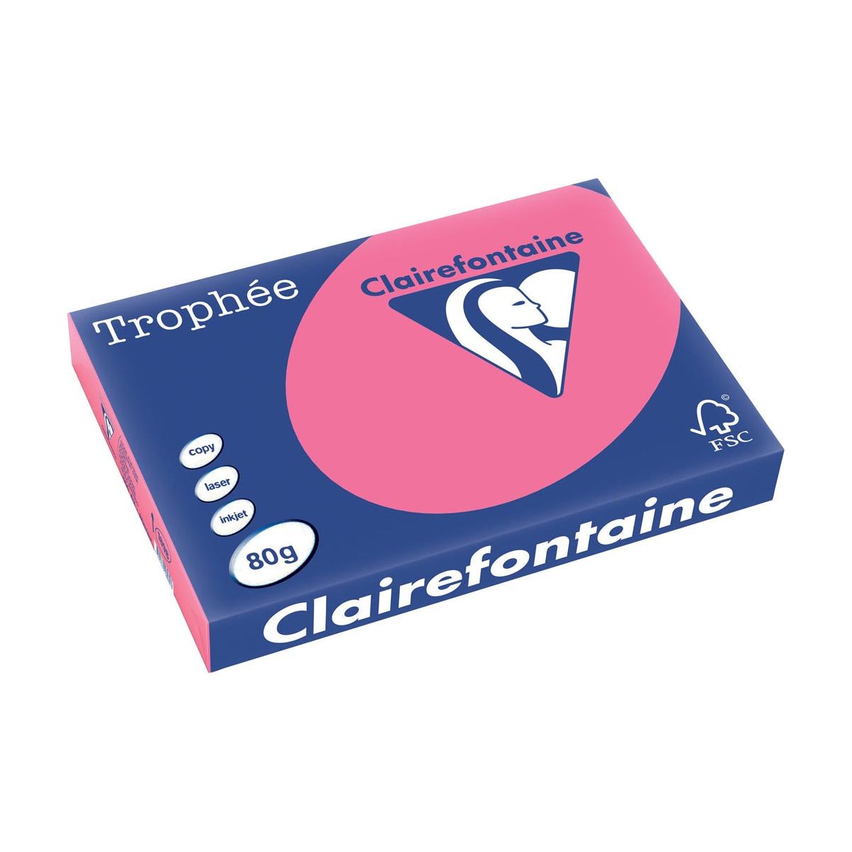 Clairefontaine - Trophée Intens, gekleurd papier, A3, 80 g, 500 vel, fuchsia