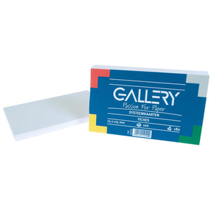 Gallery - schede bianche, ft 7,5 x 12,5 cm, lisce, conf. da 100 pezzi