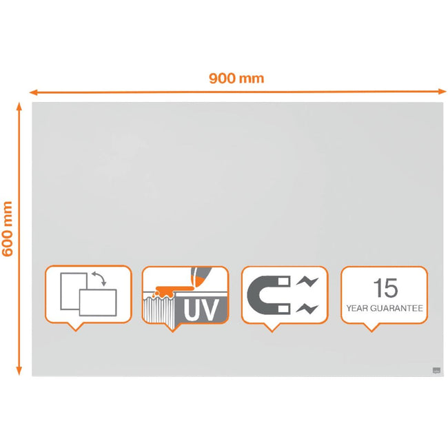 Nobo - Infinity Randless Whiteboard, Stahl, magnetisch, 60 x 90 cm