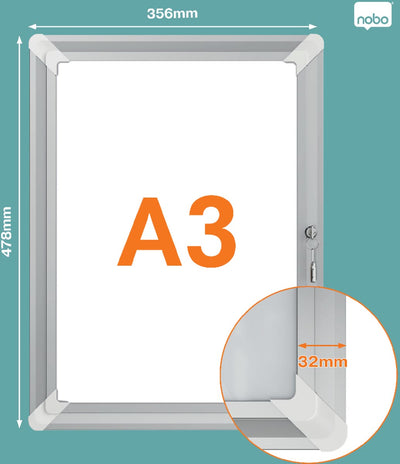 Nobo -  clicklijst Plus, uit aluminium, afsluitbaar, ft A3