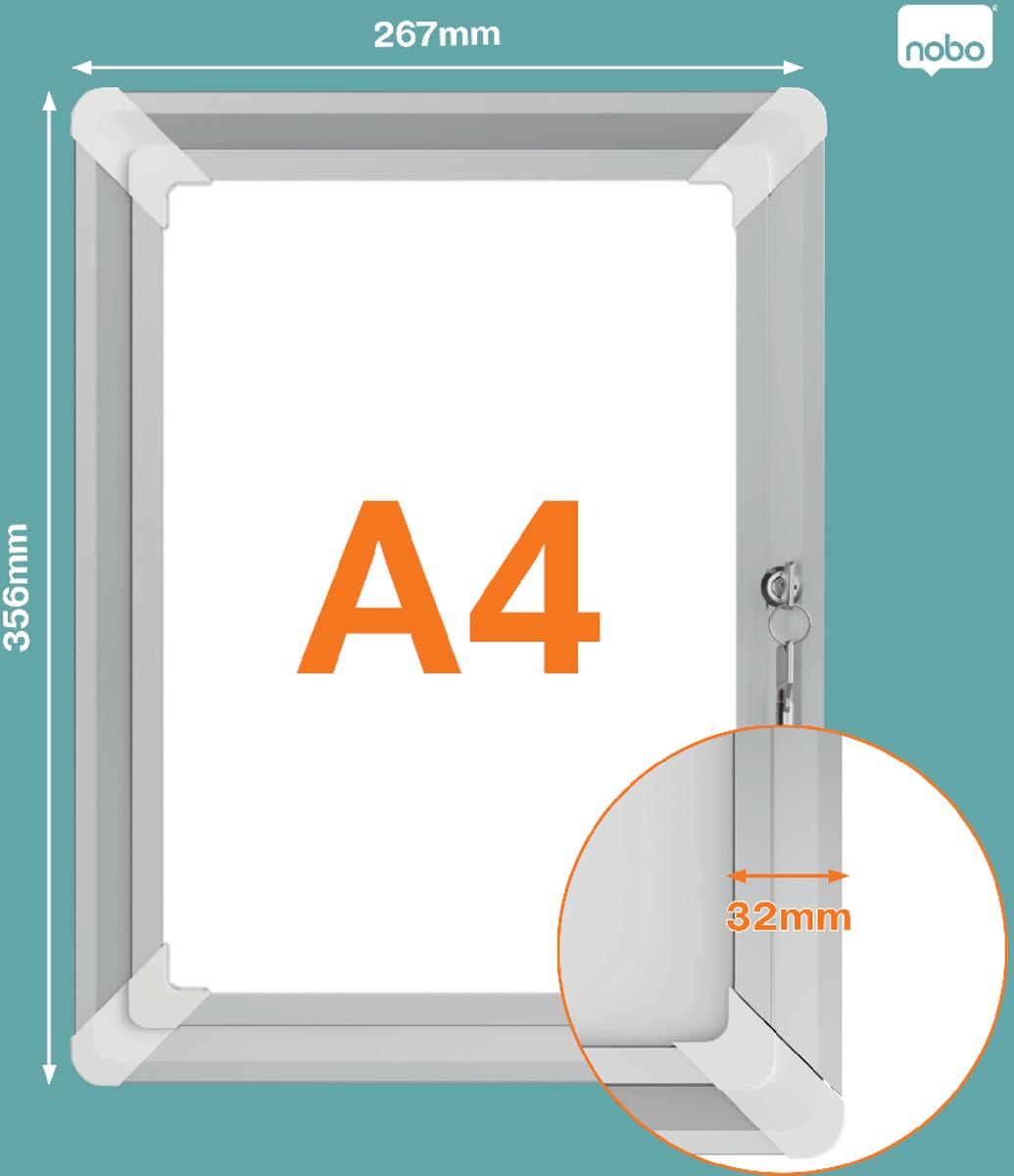 Nobo -  clicklijst Plus, uit aluminium, afsluitbaar, ft A4