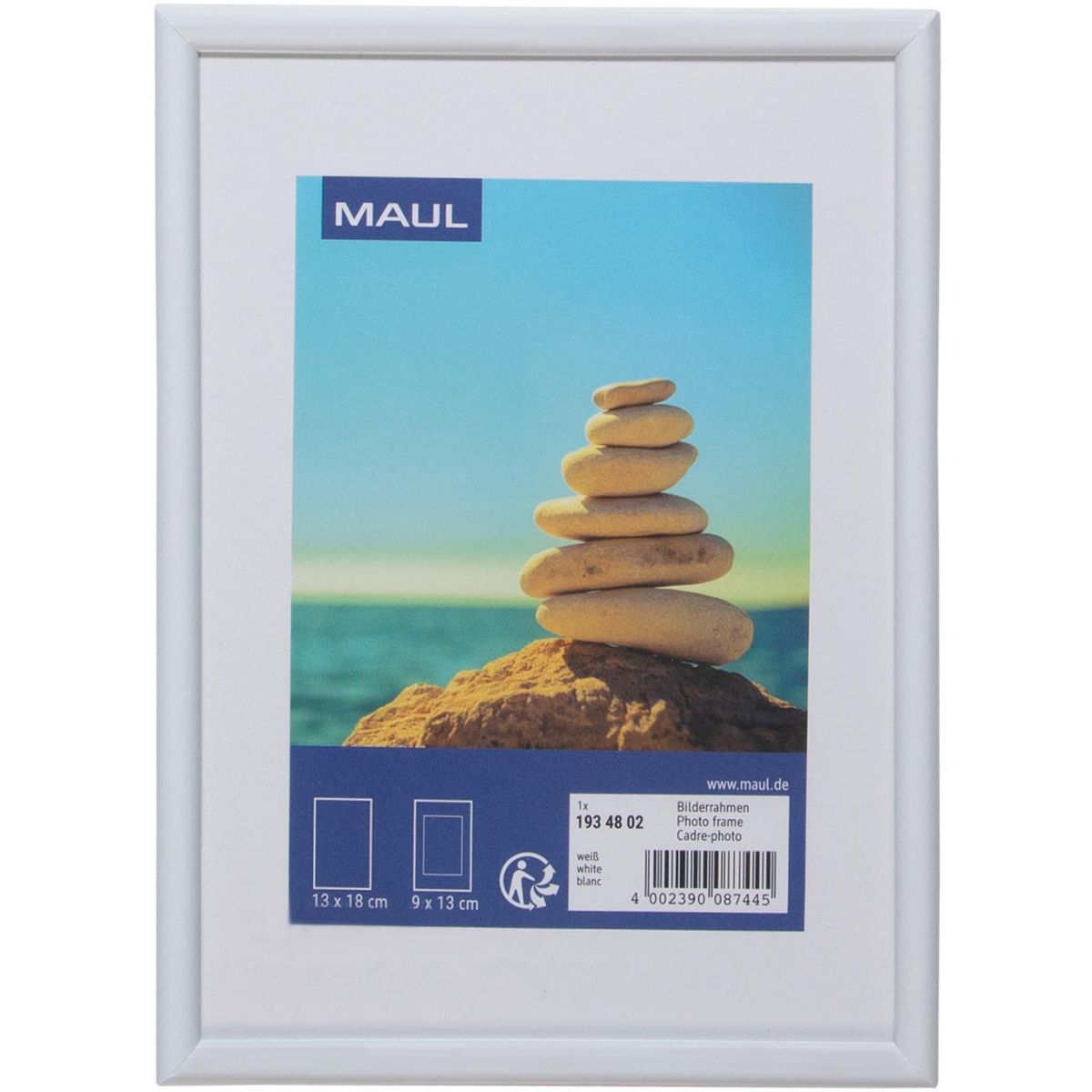 MAUL - cadre photo d'art, cadre en plastique, ft 13 x 18 cm, blanc