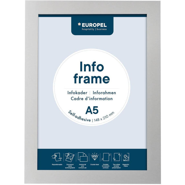 Europel - Info frame peel self-adhesive A5 silver
