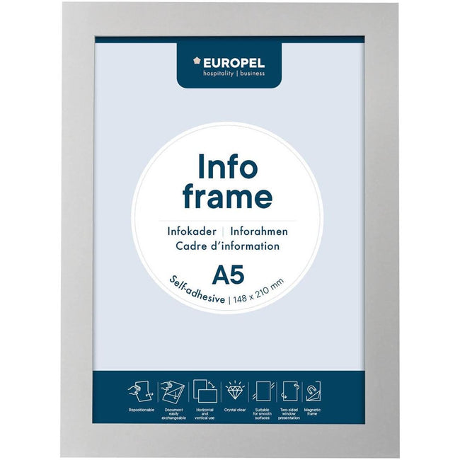 Europel - Infokader Europe Self -adhesive A5 Silver | Sac à 2 morceaux