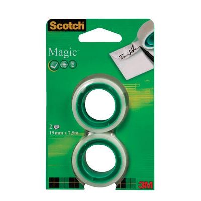 Scotch -  plakband Magic e, ft 19 mm x 7,5 m, blister met 2 rolletjes