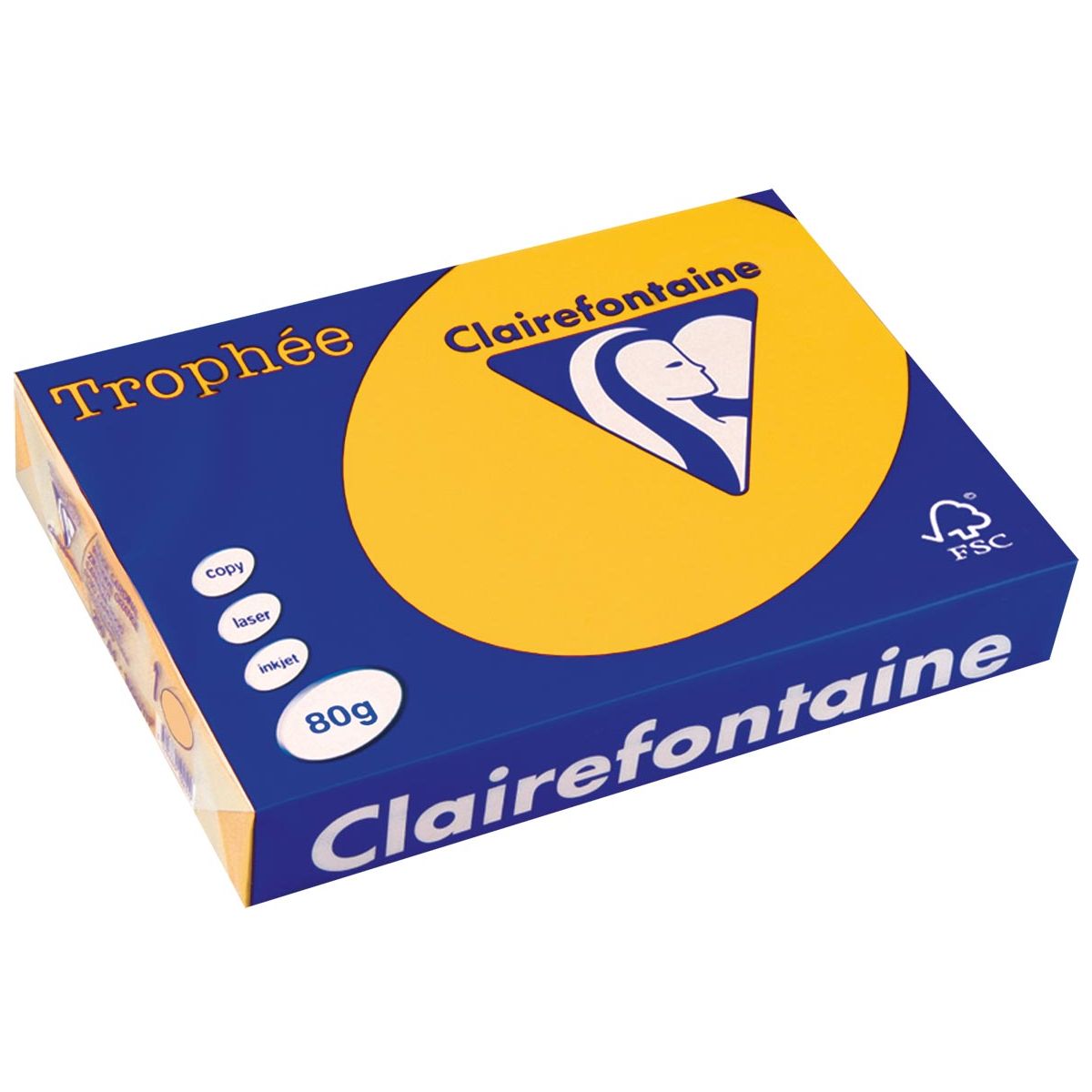 Clairefontaine - Trophée Intens, gekleurd papier, A4, 80 g, 500 vel, zonnebloemgeel