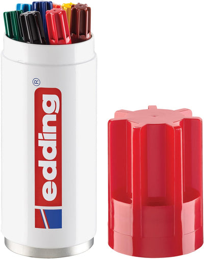 Edding -  permanent marker 3000, koker van 8 stuks in geassorteerde kleuren