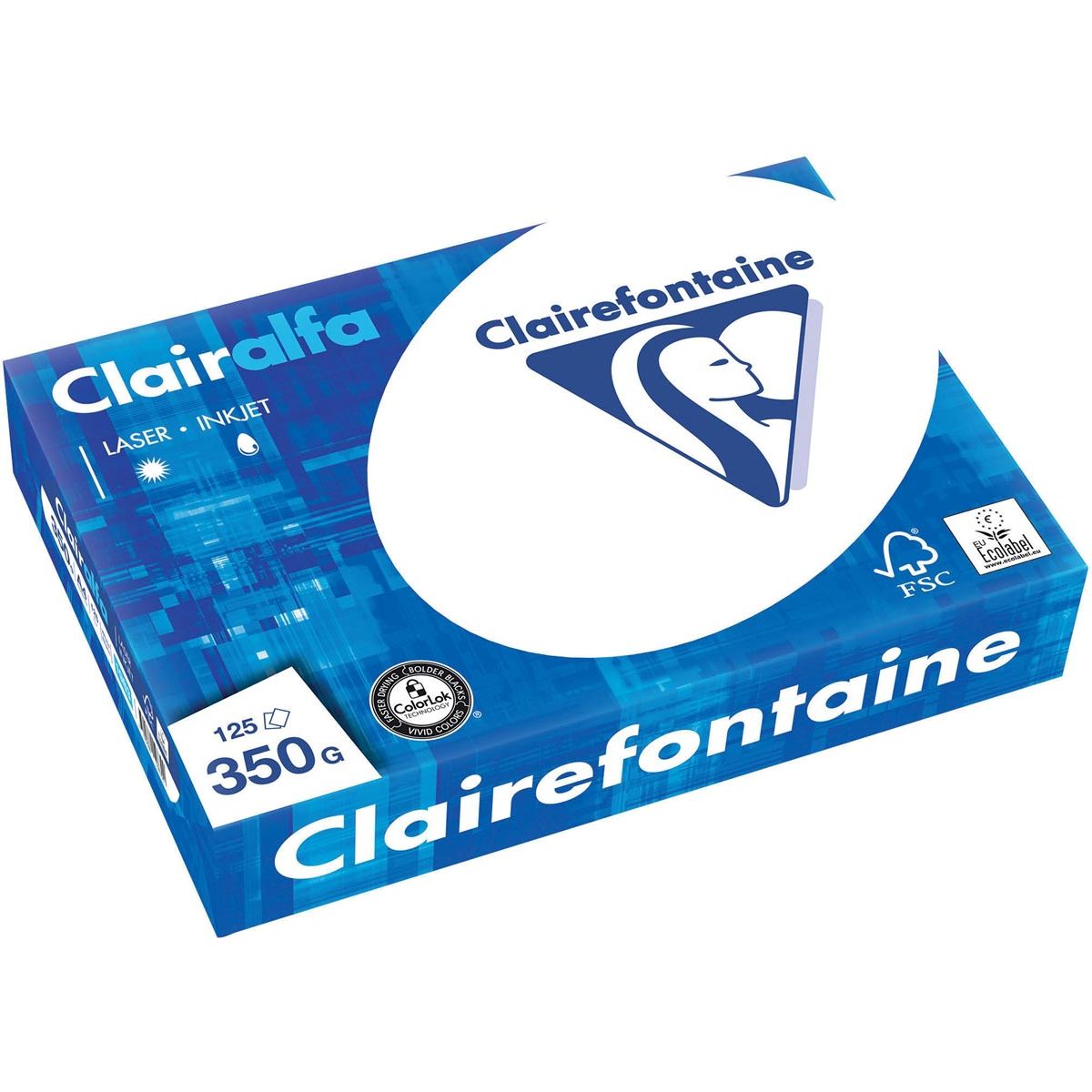 Clairefontaine - Clairalfa Präsentationspapier ft A4, 350 g, Packung mit 125 Blättern