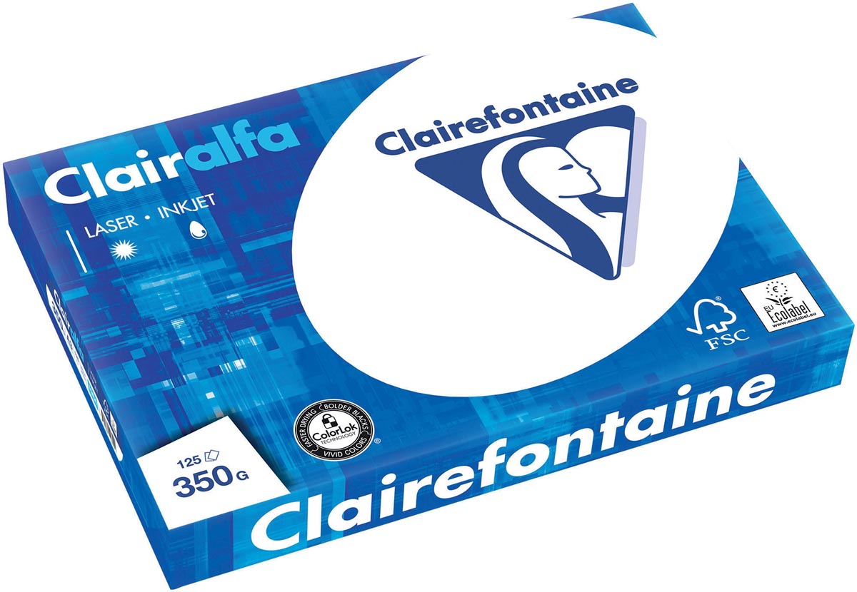 Clairefontaine - Papier de présentation Clairalfa ft A3, 350 g, paquet de 125 feuilles
