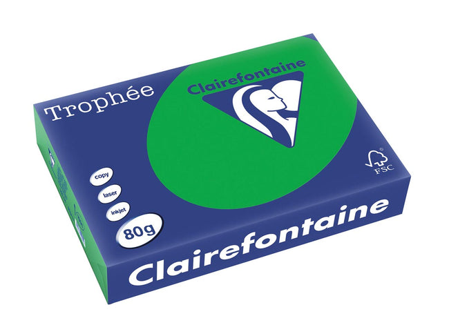 Clairefontaine - Trophée Intens, gekleurd papier, A4, 80 g, 500 vel, biljartgroen