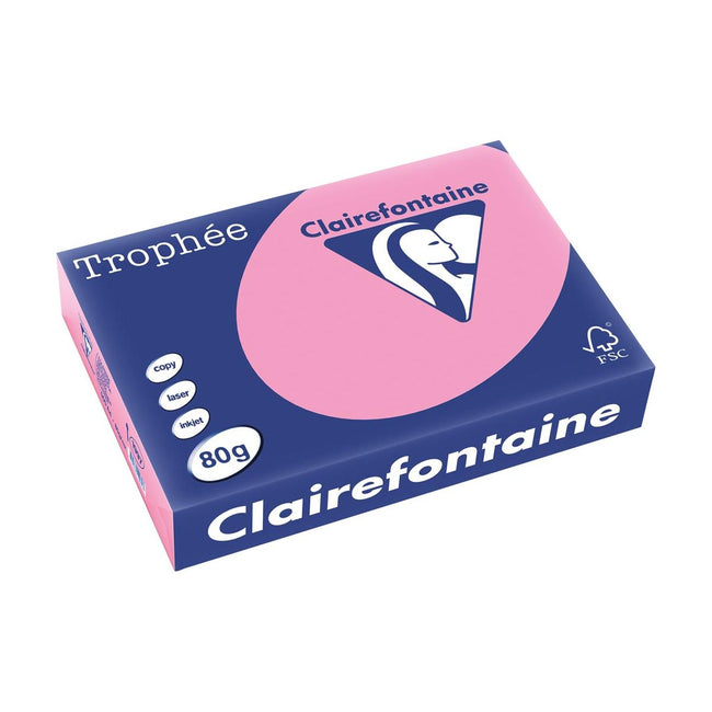 Clairefontaine - Papier de couleur troprophe, A4, 80 g, 500 feuilles, rose vif