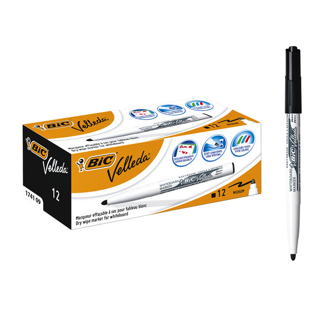 BIC -  Whiteboardmarker  1741 rond m zwart