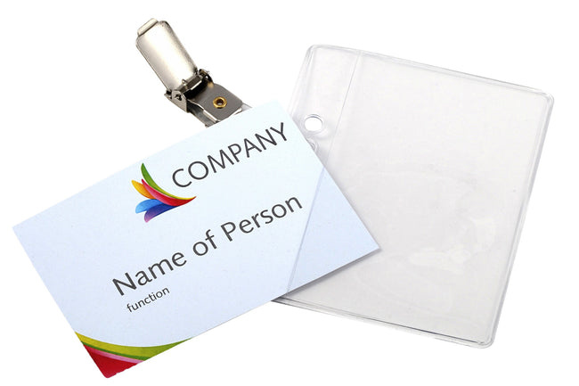 Europel -  Badge  met strip en clip 90x60mm