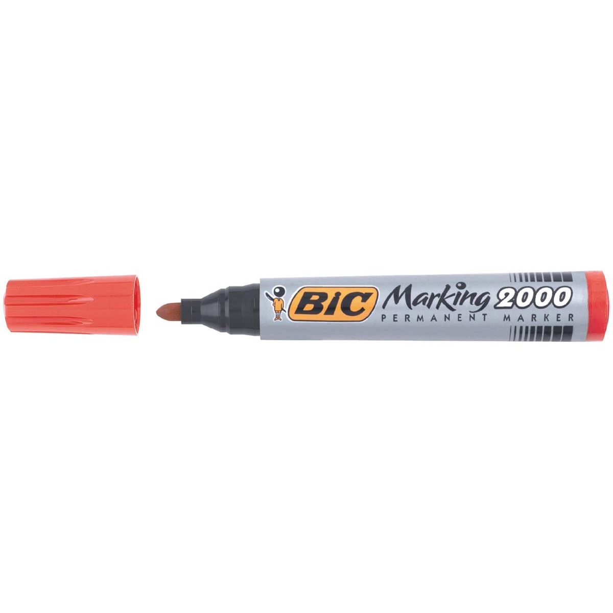 BIC -  permanent marker 2000-2300 rood, schrijfbreedte 1,7 mm, ronde punt