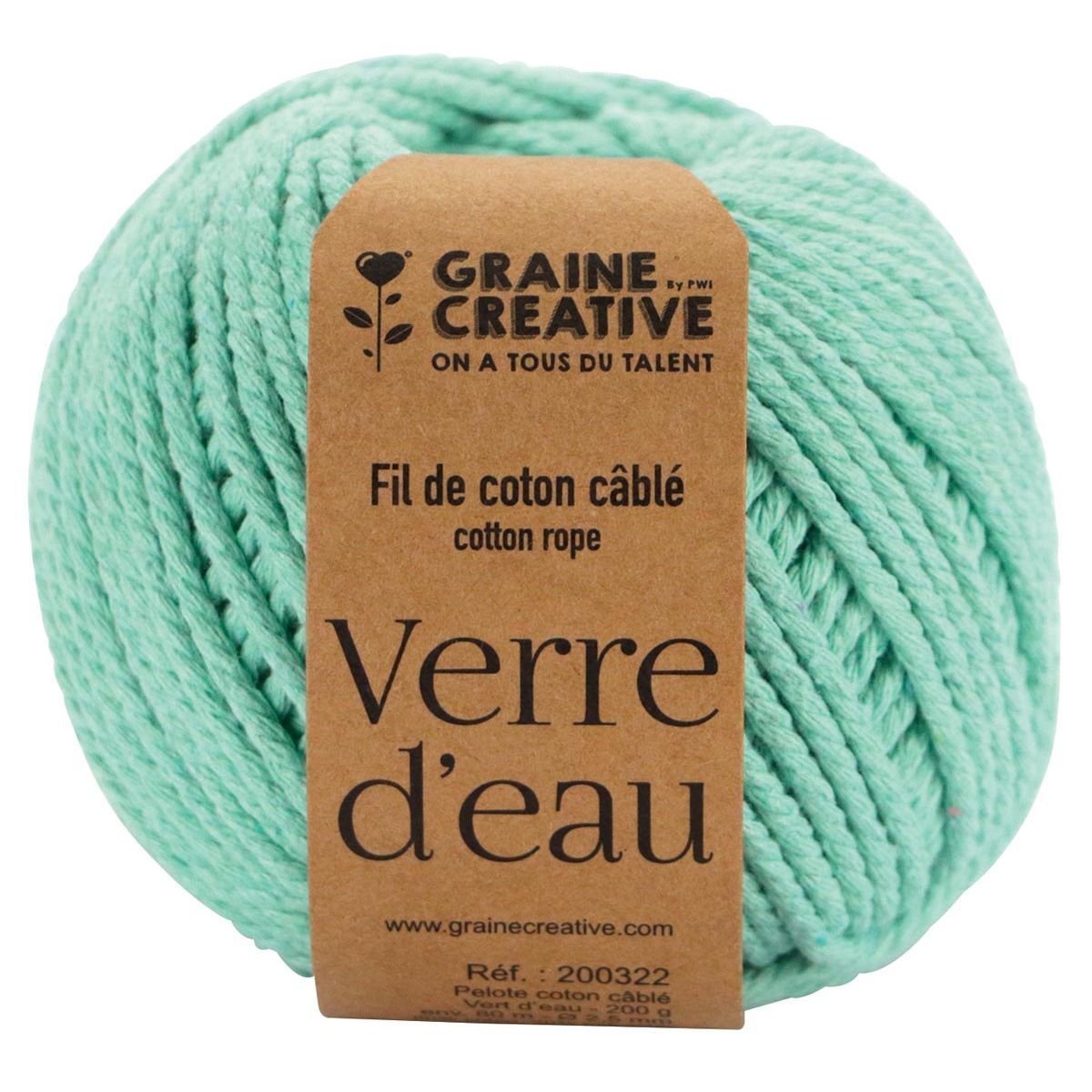 Graine Créative - Corda macramè, ft 2,5 mm x 80 m, verde menta