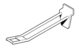 Klika -  Slatwallhaken dubbel 140mm wit kunststof