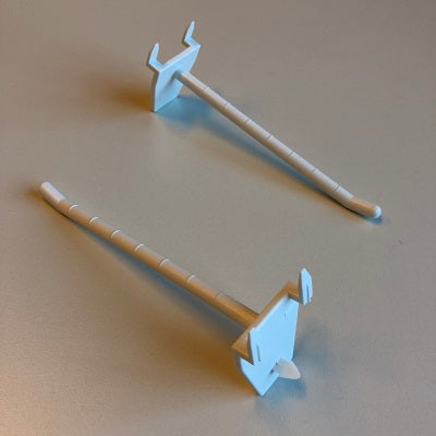 Klika - Gancio singolo per cartone 100mm in plastica bianca