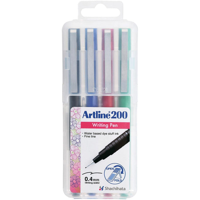 Artline - 200 Fineliner, rythme de 4 pièces, Assorti