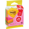 Post-it - Notes cube ft 76 mm x 76 mm, Néon, bloc de 325 + 65 feuilles offertes, sous blister