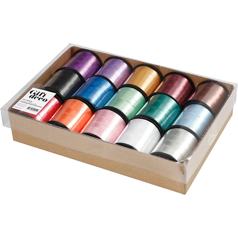 Creotime - Nastro per arricciare Creativ Company Scatola da 50 metri x 10 mm da 15 colori