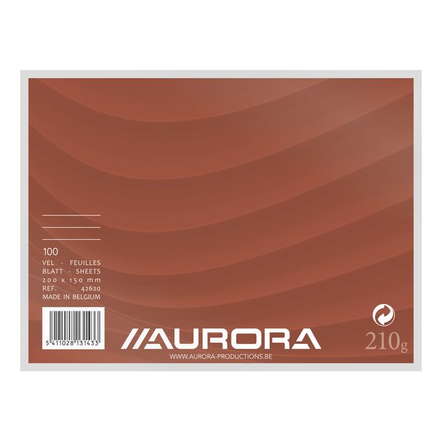 Aurora - Tarjeta de sistema línea 200x150mm con línea cabeza roja 210gr blanco 100 hojas