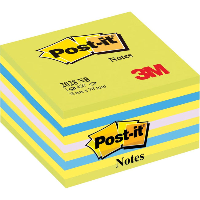 Post-it -  Notes kubus, 450 vel, ft 76 x 76 mm, blauw-groen tinten
