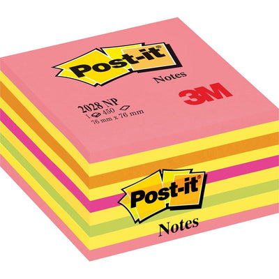 Post-it -  Notes kubus, 450 vel, ft 76 x 76 mm, roze-geel tinten