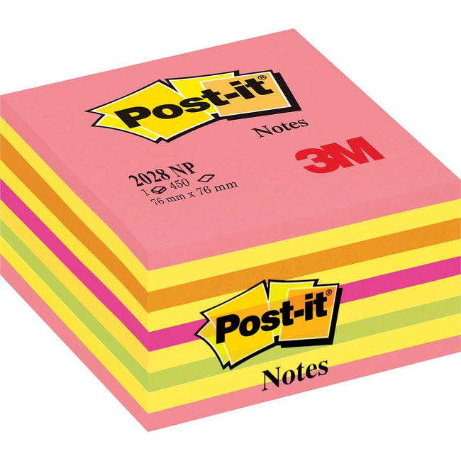 Post-it -  Notes kubus, 450 vel, ft 76 x 76 mm, roze-geel tinten