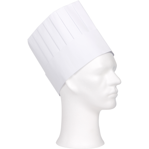 Comfort - Chapeau | Chapeau du chef | Papier 19cm | Blanc | Sac de 10 pièces