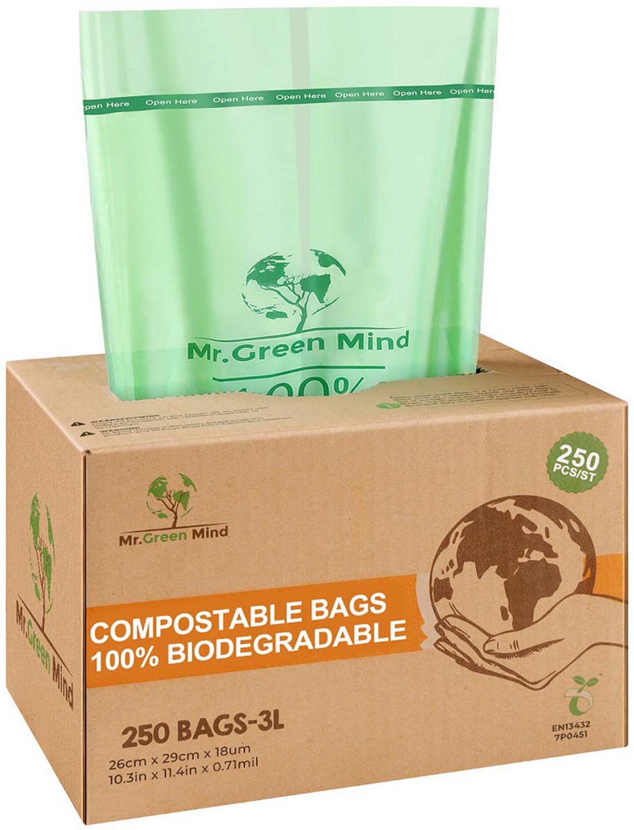 Mr. Green Mind - Afvalzak bio mr.green mind 26x29cm 2-3l dispenser