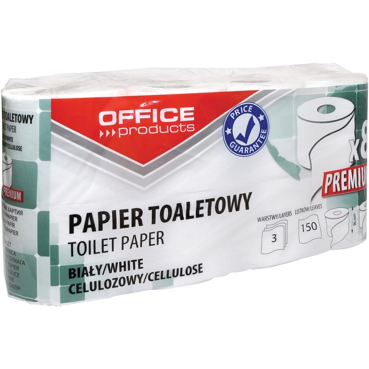 OFFICE products -   toiletpapier, 3-laags, 150 vel,wit, pak van 8 rollen