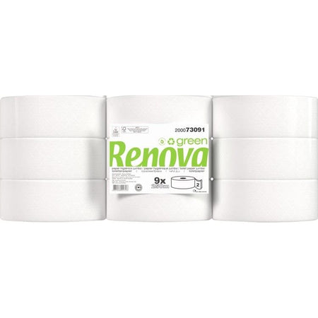 Renova -   Green toiletpapier , 2-laags, 250 meter, pak van 9 rollen