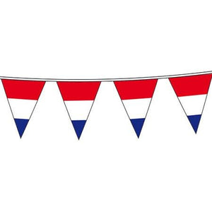 Ligne de drapeau drapeaux rouges blancs bleus 10 mètres